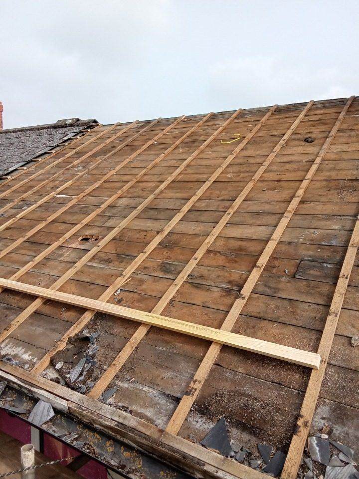 Reroof In Progress before